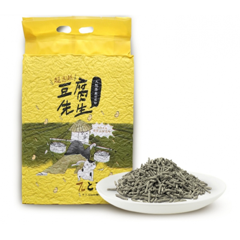 豆腐先生 1.5mm超細活性碳豆腐貓砂-茶葉 7L